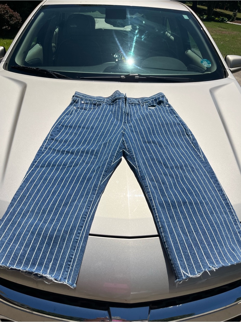 American Eagle Light Blue Pinstripe Jeans